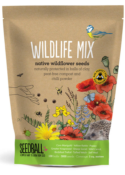 NEW: Wildlife flower mix seed bag - 100 balls | 3000 seeds