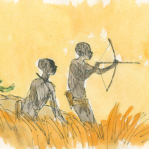 Bushmen greetings cards by Quentin Blake